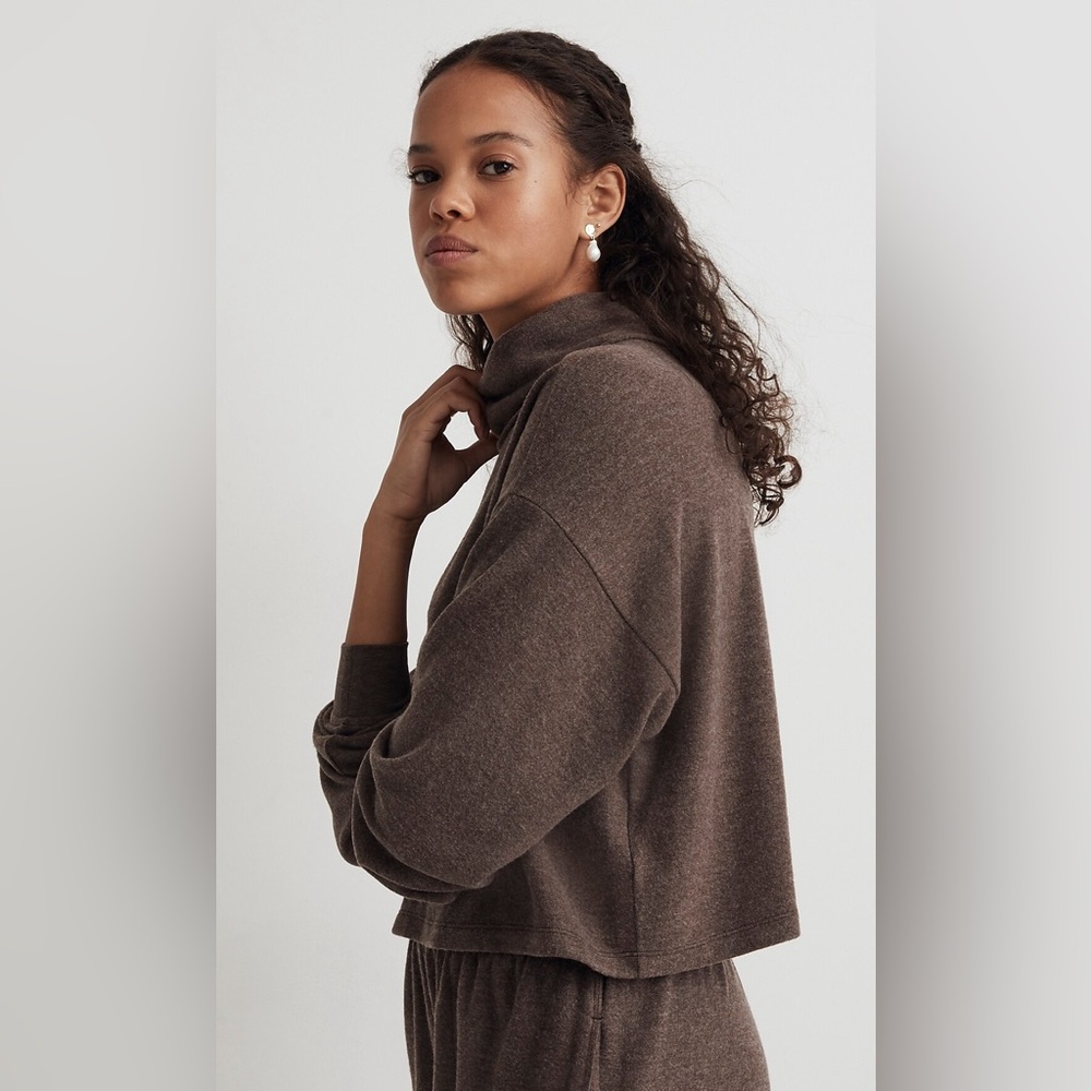 Madewell Brushed Jersey Funnelneck Sweater - Picture 3 of 10